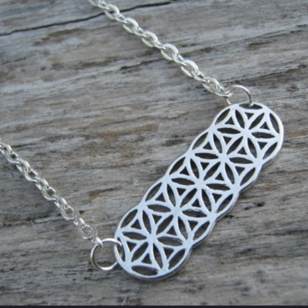 Sacred Geometry Flower of Life Bar Necklace new